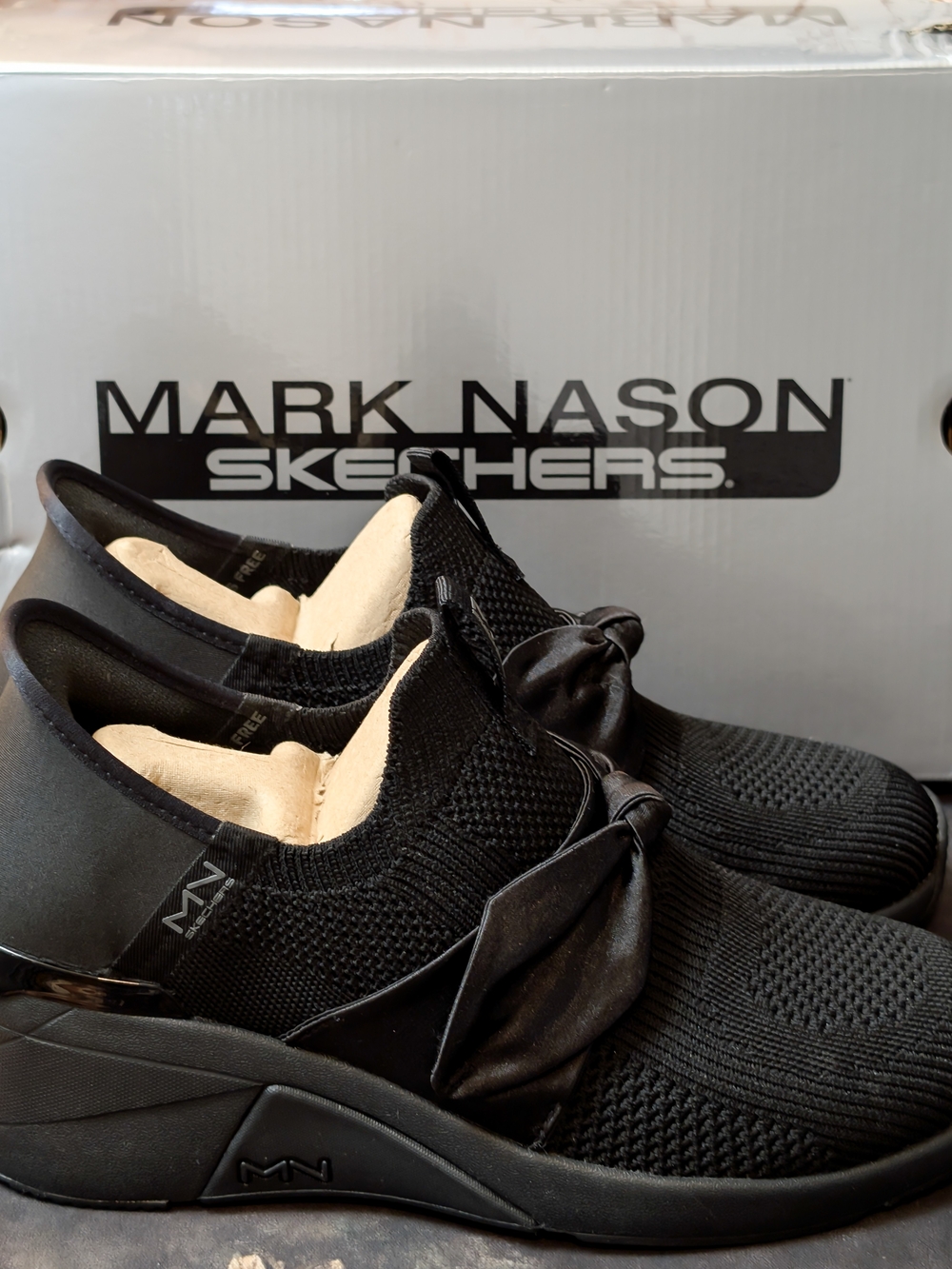 Skechers x Mark Nason Men's Black Slip-On Knit Sneakers Size 8